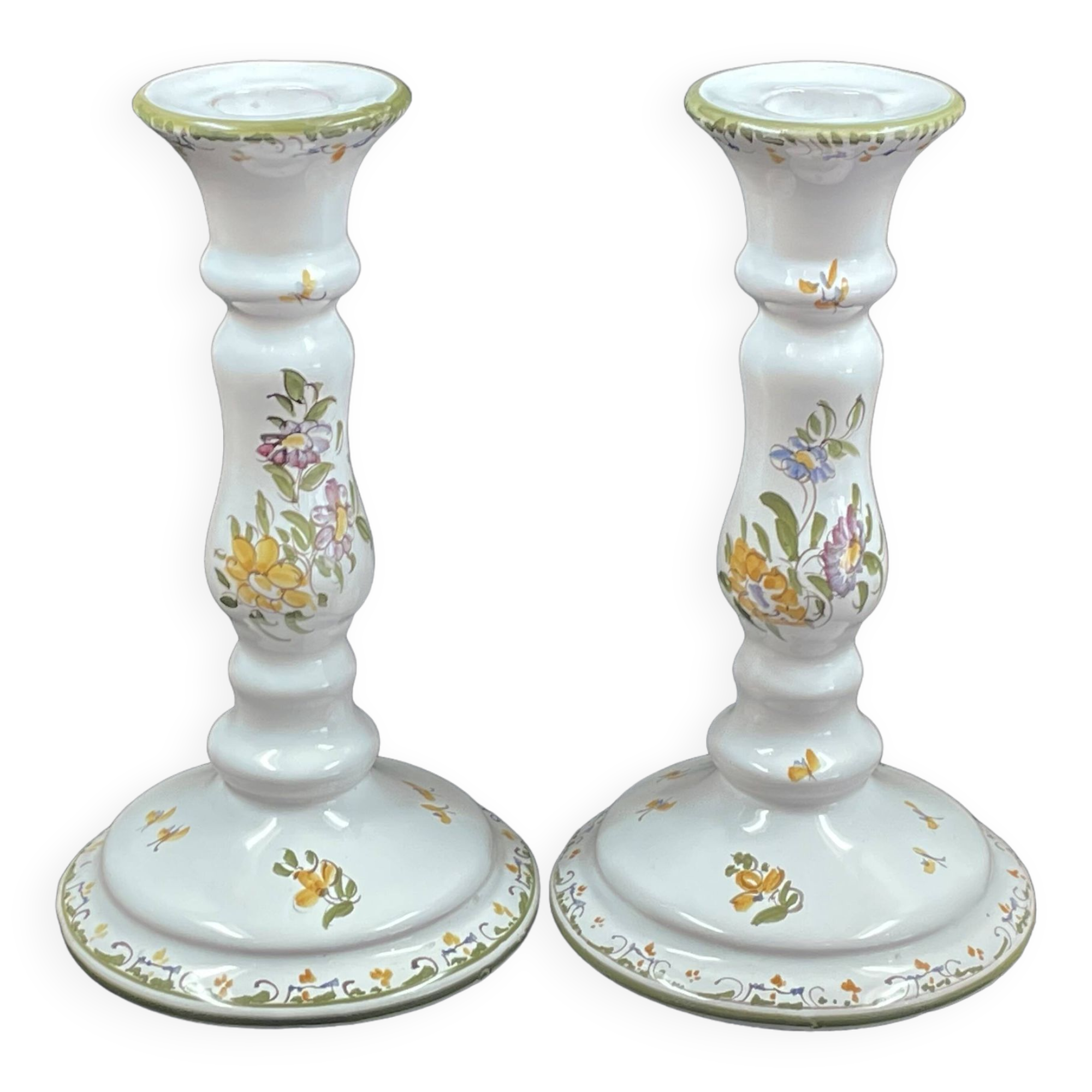 Pair of candlesticks Moustiers 21 cm