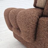 Fauteuil relax danois, revêtement en laine d'origine, années 70