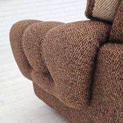 Fauteuil relax danois, revêtement en laine d'origine, années 70