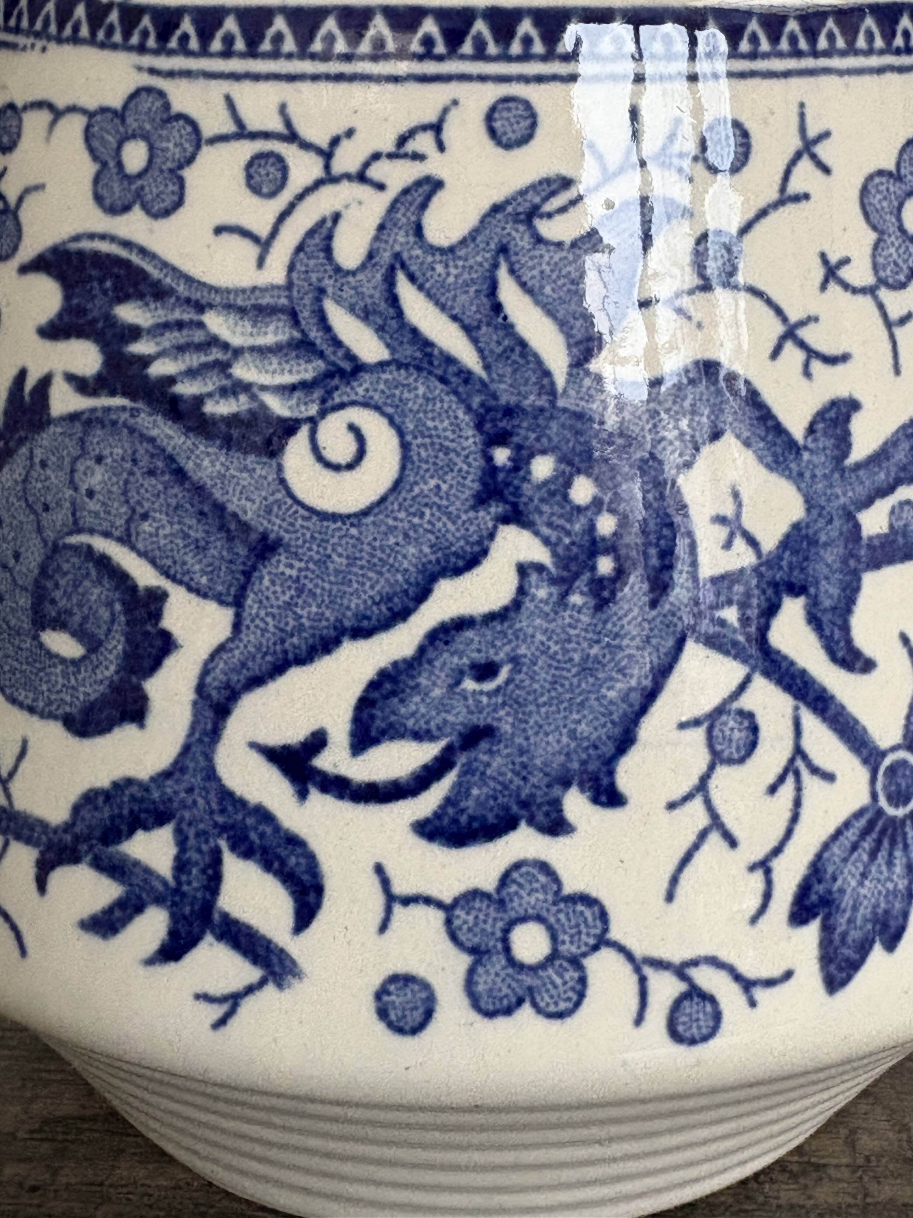 Antique milk jug Boch La Louvière Dragon model