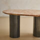 Table basse en marbre et acier