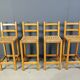 Vintage oak and papercord bar stools, 1960s