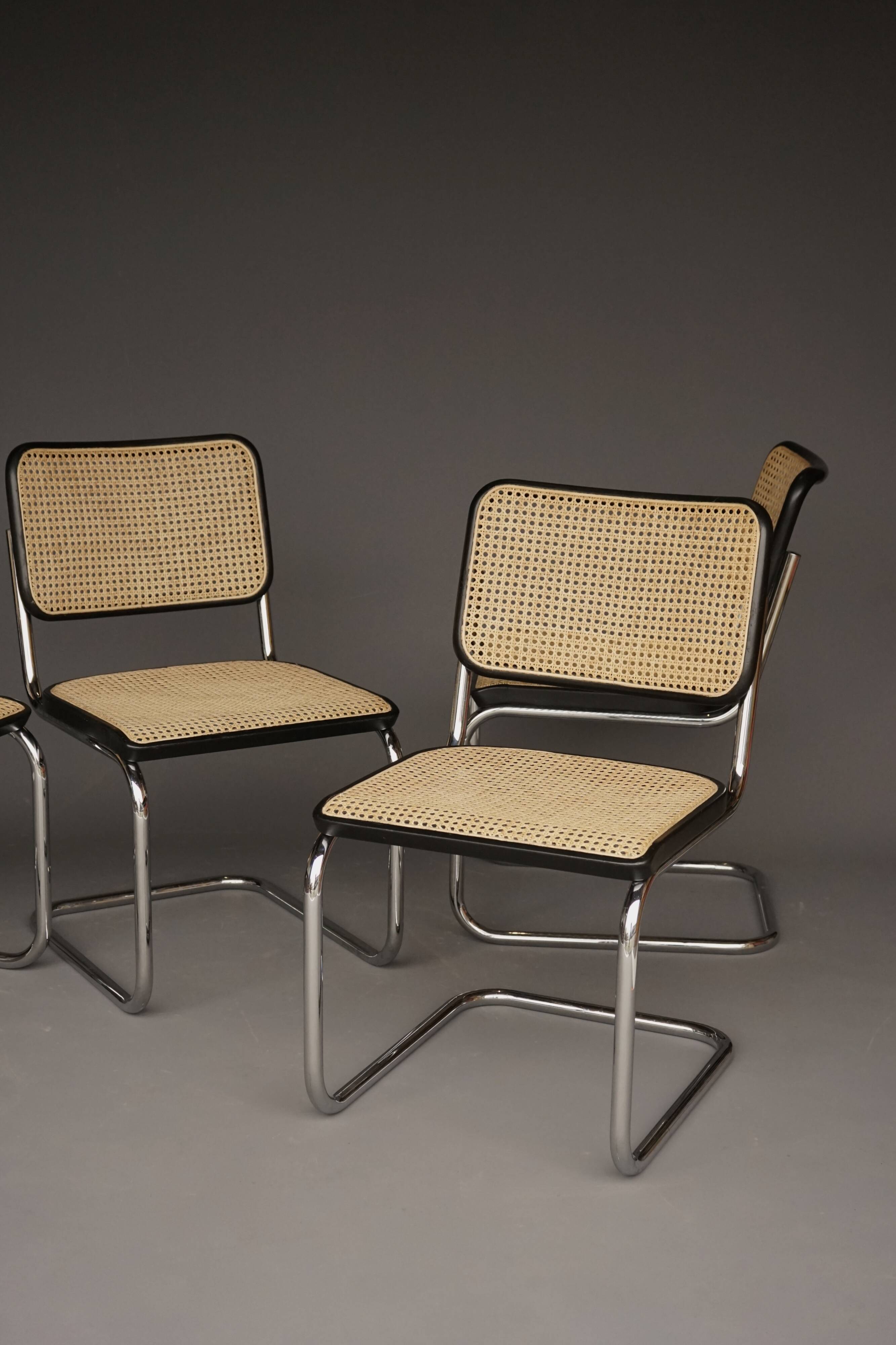 S32 Dining Chairs by Marcel Breuer for Thonet. 1980s. Set of 4