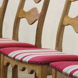 Vintage 1960s Danish brutalist ladderback oak chairs in the style of Kjærnulf