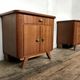 Pair of night tables feet compass bedside end of vintage sofa old 1950 1960 retro