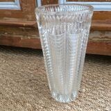 Old vase in chiseled glass