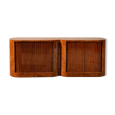 Buffet vintage à portes tambour en loupe de bois