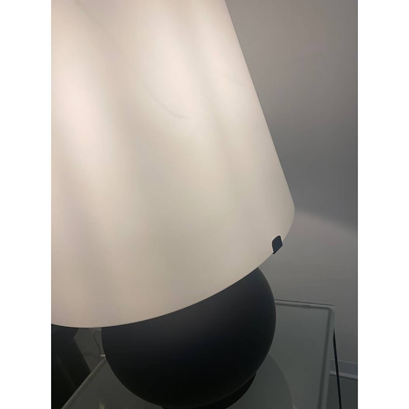 Contemporary Murano Style White and Black Glass Table Lamp