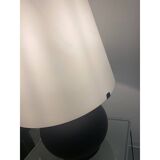 Lampe de table contemporaine en verre blanc et noir de style Murano