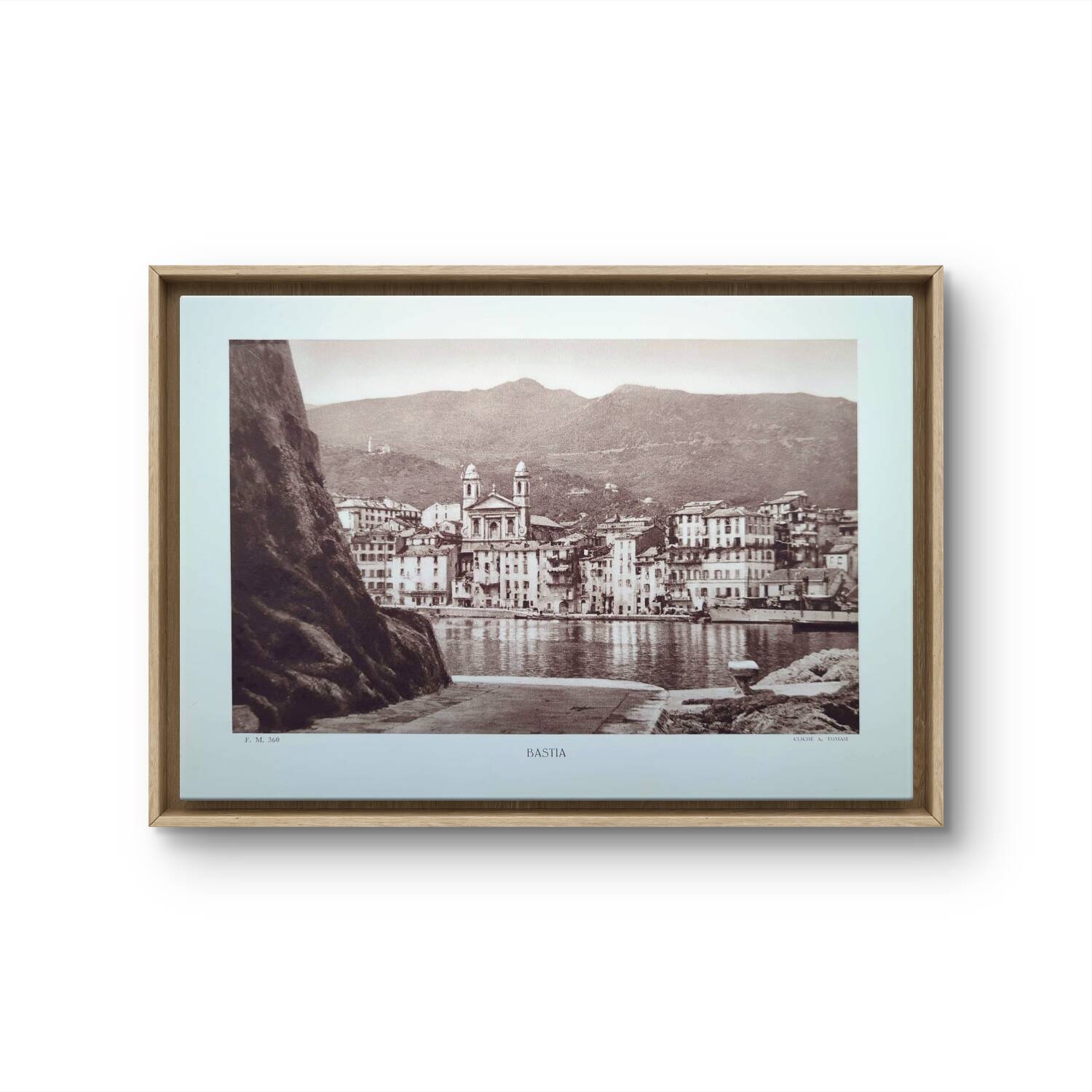 Bastia, vintage Corsica, photo plate printed in 1935.