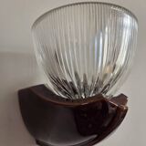 Pair of Art Deco wall lights, ceramic and holophane glass.