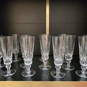 12 Saint-Louis Guernesey model champagne flutes in cut crystal