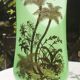 Opaline vase with palm tree decoration in gold (ouraline)