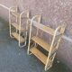 Pair of wall shelves vintage in rattan bamboo wicker
