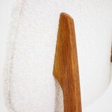 1960s Set of Three Oak Dining Chairs in Boucle, Czechoslovakia