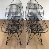 Set of 4 vintage black Eames chairs