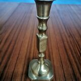 Duo of brass candle holders