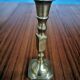 Duo of brass candle holders