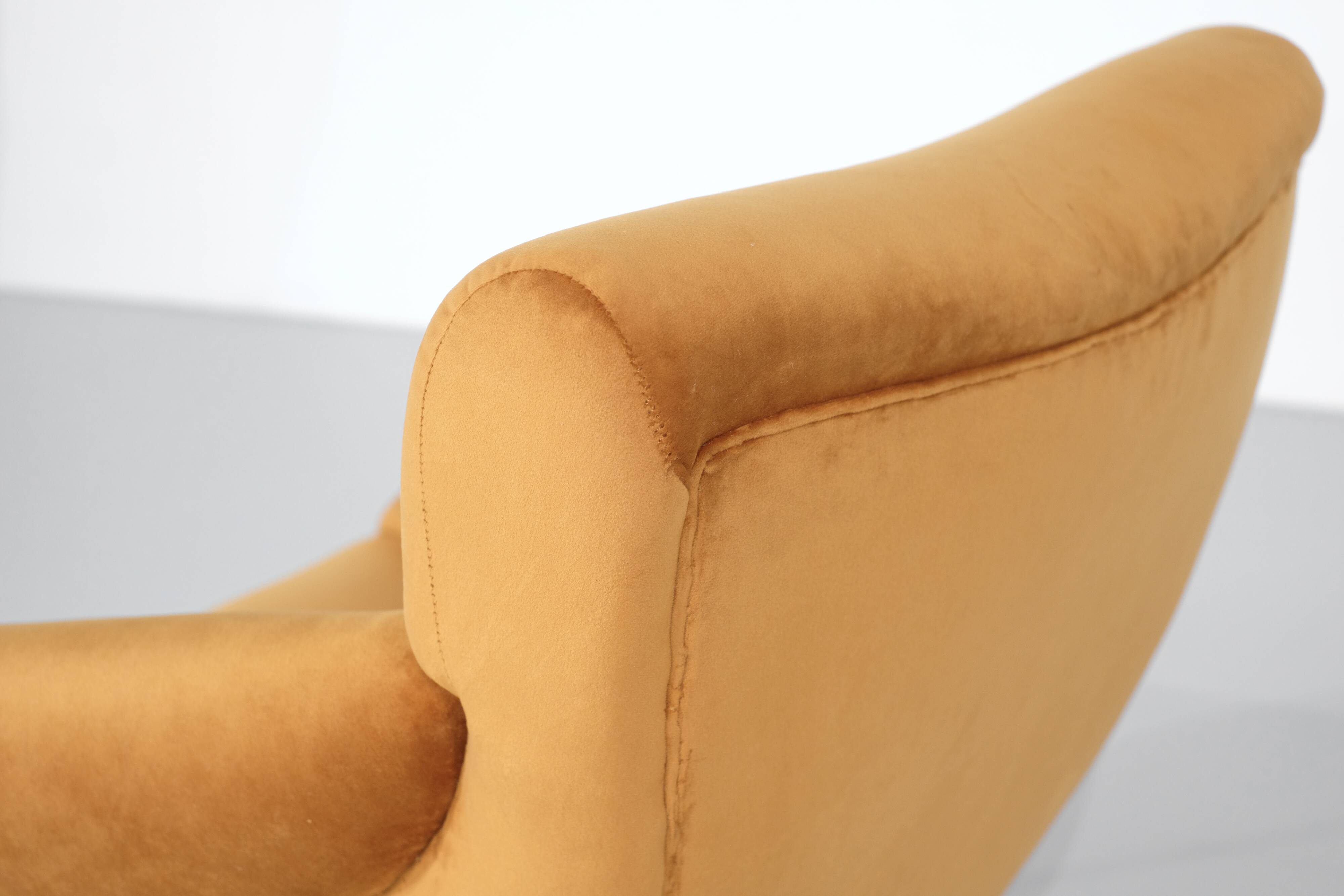 Pair of fabric armchairs, Italy, 1960s.