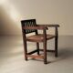 Handcrafted oak and straw armchair, France, circa 1950.