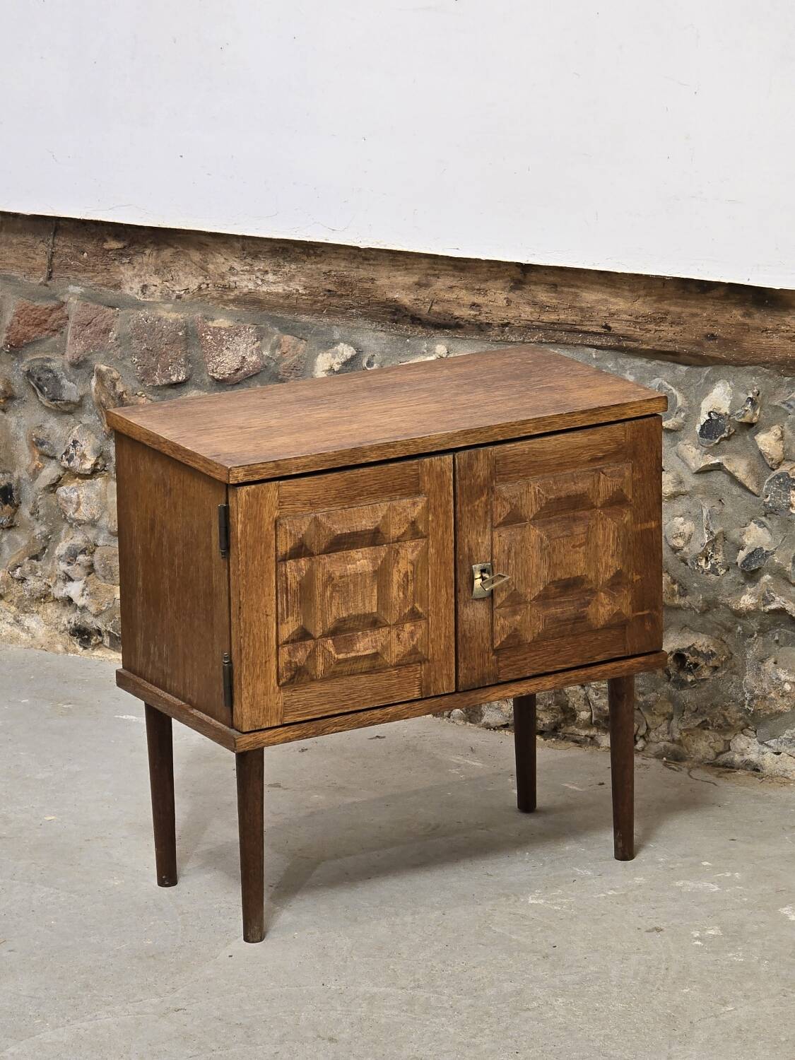 Brutalist two-door bedside table