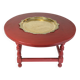 Antique Chinese Style Round Coffee Table With Bulit-in Brass Tray From 1890
