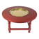 Antique Chinese Style Round Coffee Table With Bulit-in Brass Tray From 1890