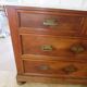 Louis Philippe style chest of drawers with 4 drawers in solid walnut and marble, 1900-1950.