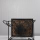 Vintage side table, wrought iron & ceramic tiles, 1950s design.