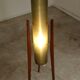 Rocket green floor lamp by Novoplast fiber and wood 1960