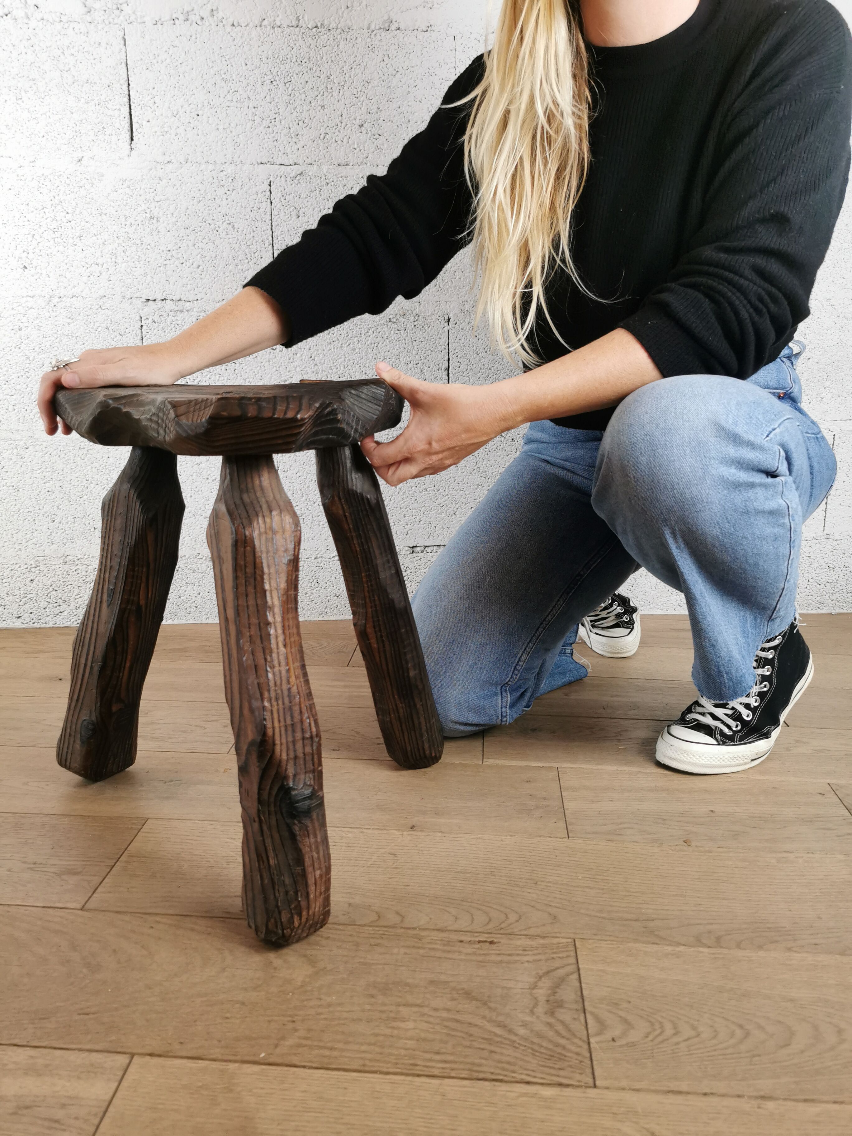 Brutalist tripod stool