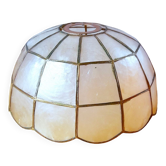 Lampshade in mother-of-pearl and brass