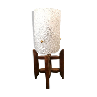 Scandinavian style laying lamp, wood, pespex, 1960