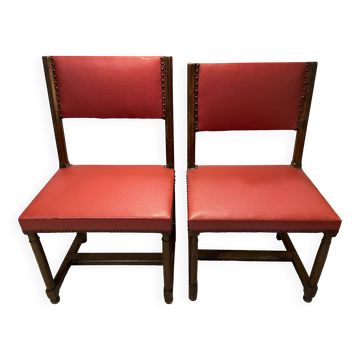 2 chaises louis XIII