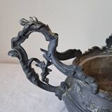Napoleon III spelter centerpiece planter with rockery decoration