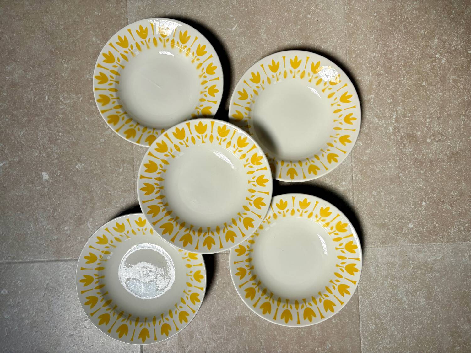Set of 5 deep plates Lys Digoin Sarreguemines