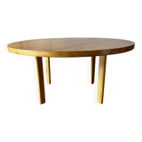 Large round vintage ash coffee table by Alvar Aalto, model "H-Legs"
