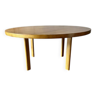 Grande table basse ronde en frêne vintage d'Alvar Aalto, modèle "H-Legs"