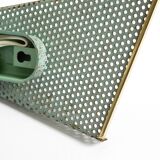 Pair of beautiful mint green Mid Century Modern perforated sheet metal wall