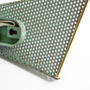 Pair of beautiful mint green Mid Century Modern perforated sheet metal wall
