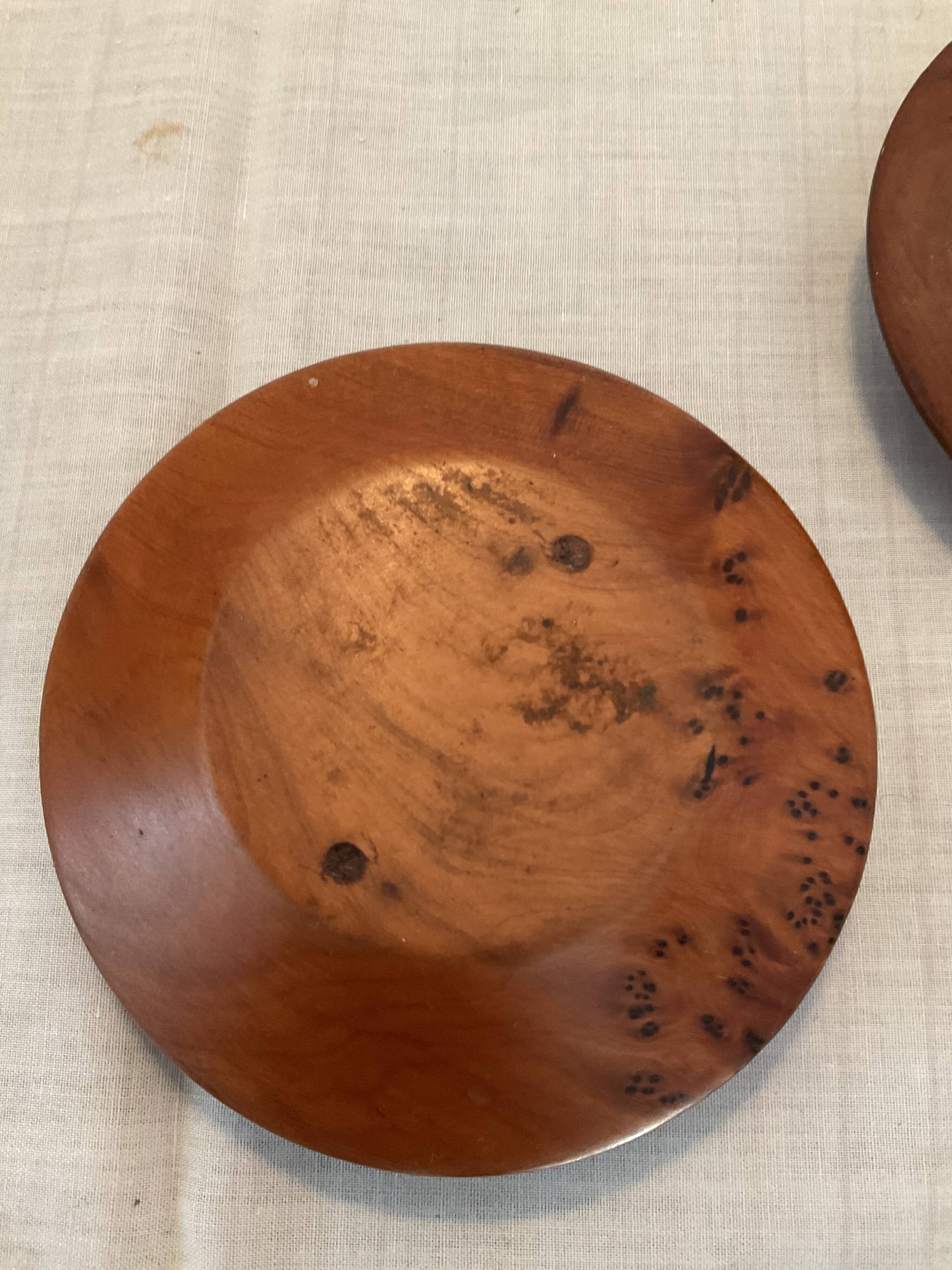Series of 4 vintage elm magnifying glass candlesticks