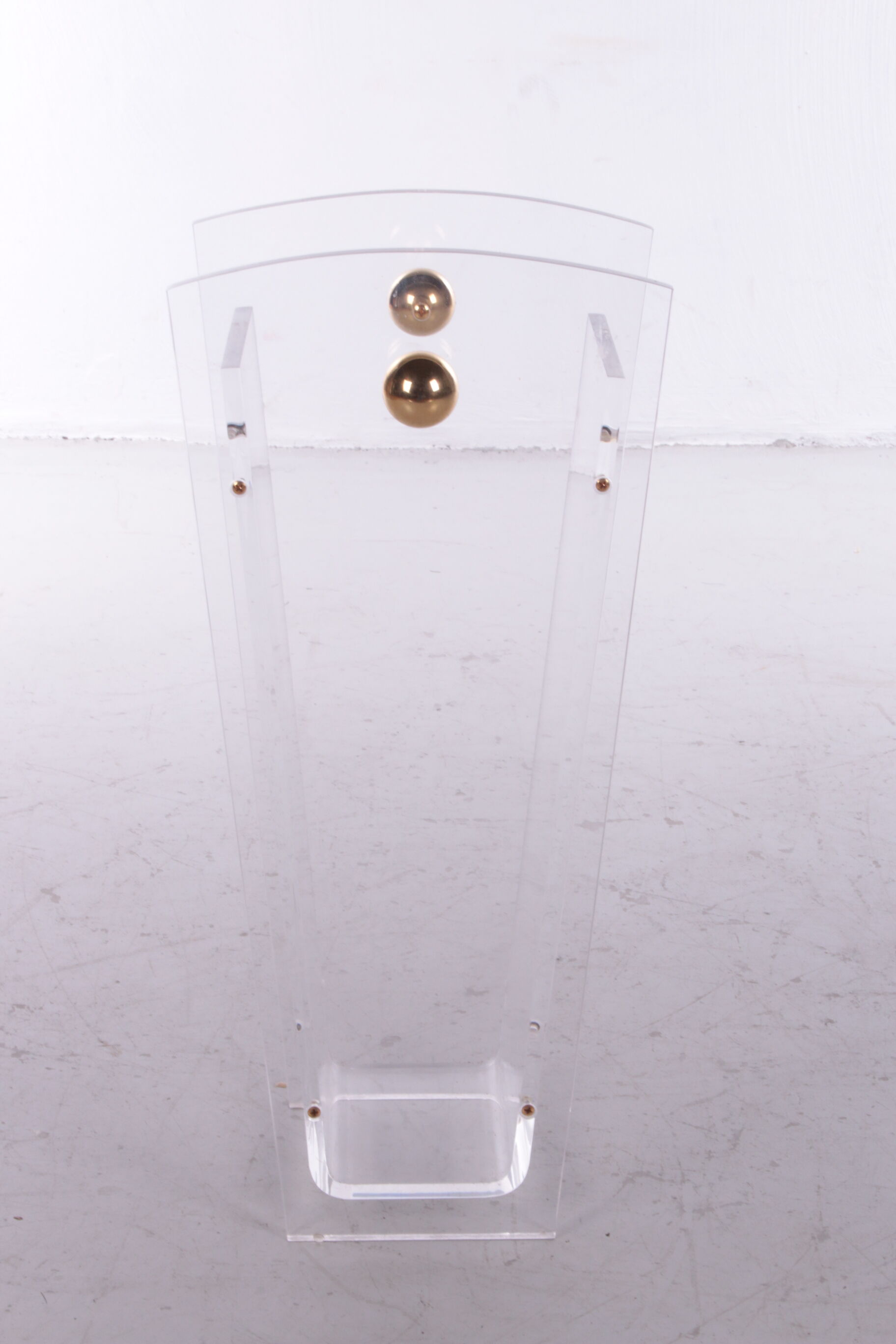 Plexiglass Umbrella Stand Charles Hollis Jones with brass accents, 1970