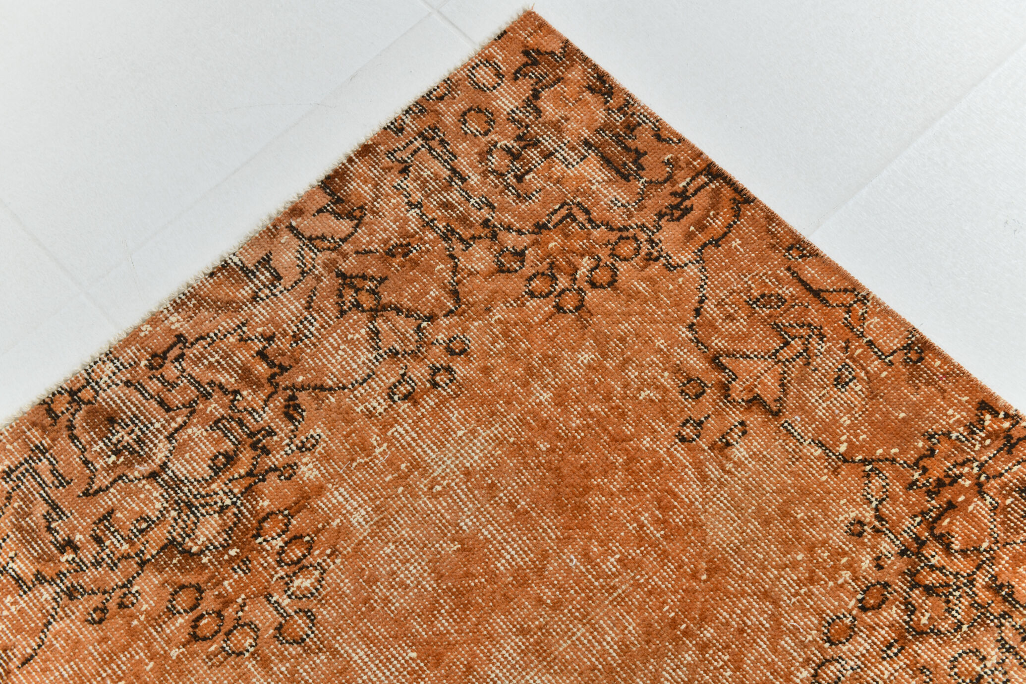 5x9 brunt orange classic turkish rug, 151x266cm