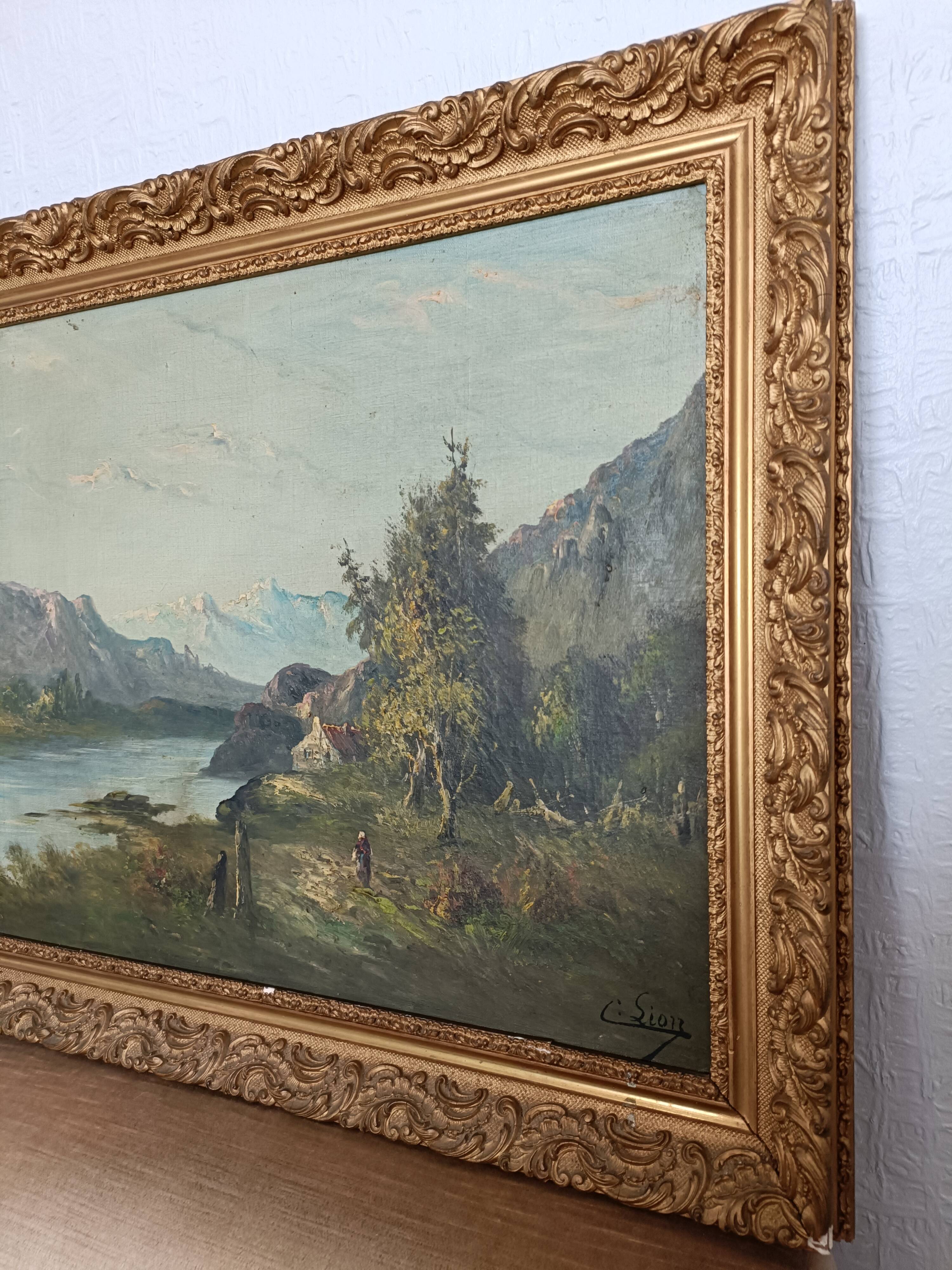 Oil on canvas by artist C. Lion