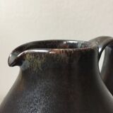 Puisaye stoneware pitcher, high fire, signed Michel and Denis Pointu