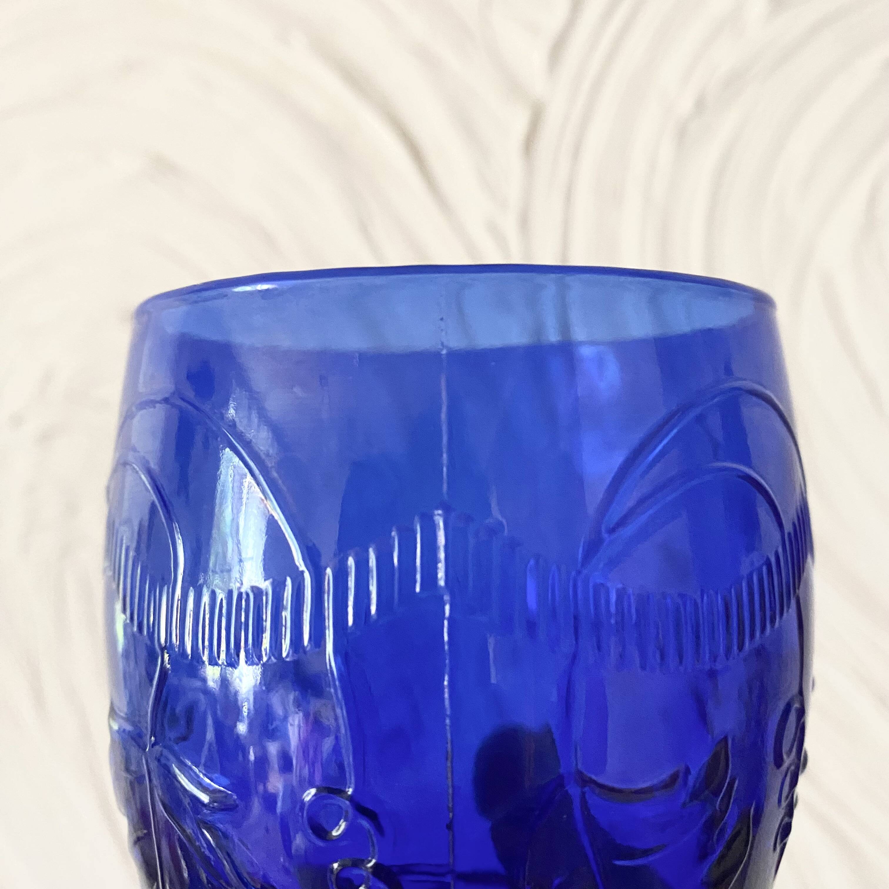 Vintage cobalt blue water glasses
