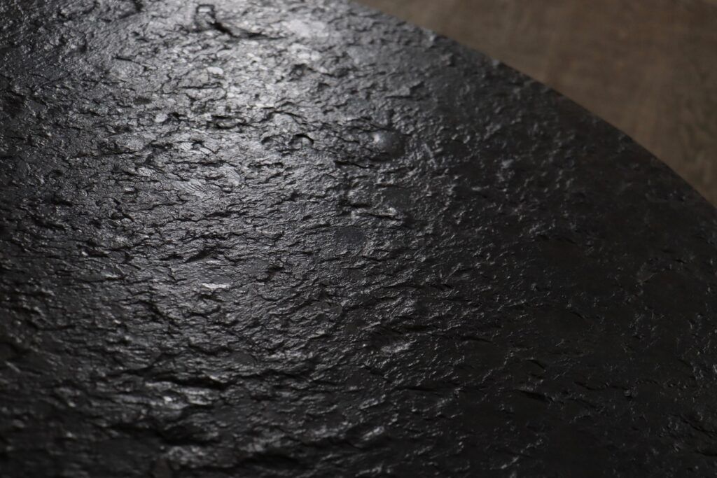 Peter Draenert studios coffee table in fossil stone and oak, Germany 1970s