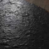 Peter Draenert studios coffee table in fossil stone and oak, Germany 1970s