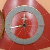 Triangular clock in red formica
