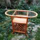 Glass and rattan table